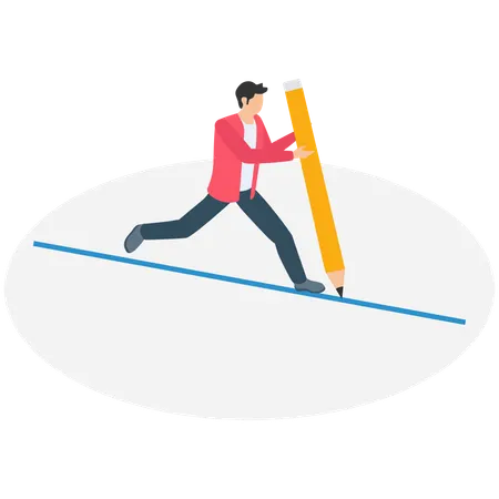 Businessman creating career path  Illustration