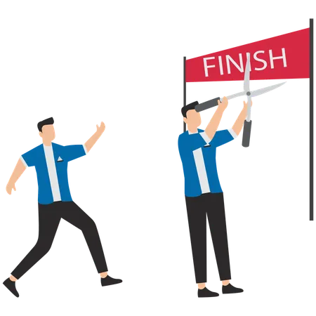 Businessman crossing finish line  Illustration