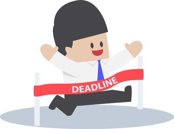 Businessman crossing the deadline  Illustration