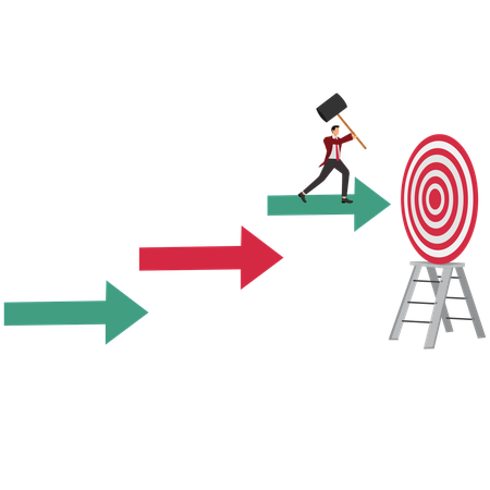 Businessman crushing business target  Illustration