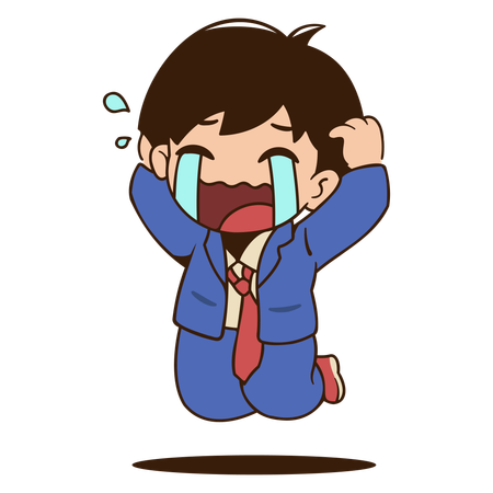 Businessman crying  Illustration