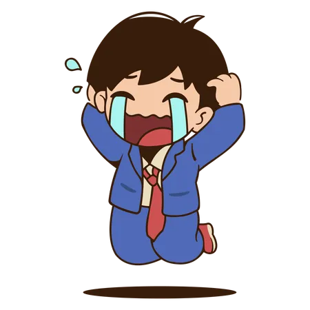 Businessman crying  Illustration