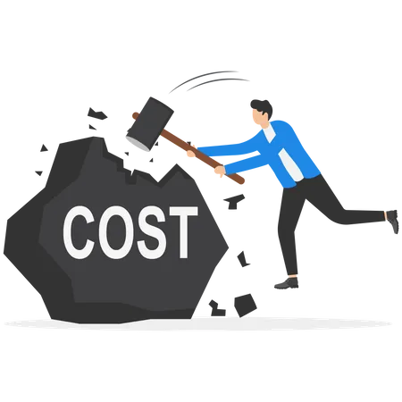 Businessman cutting cost  Illustration