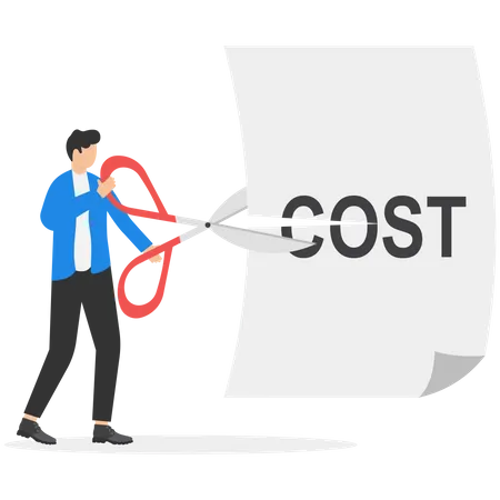 Businessman cutting cost  Illustration