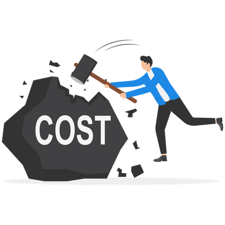 Businessman cutting cost  Illustration