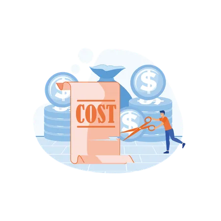 Businessman cutting cost  Illustration