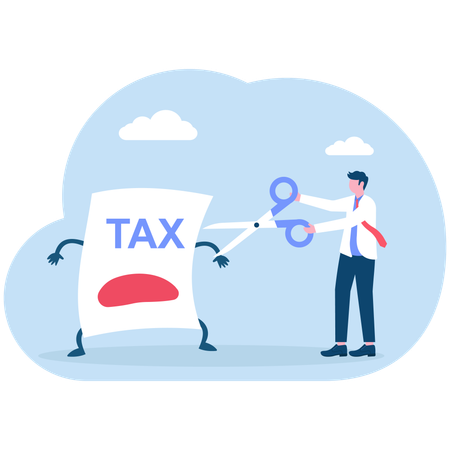 Businessman cutting tax  Illustration