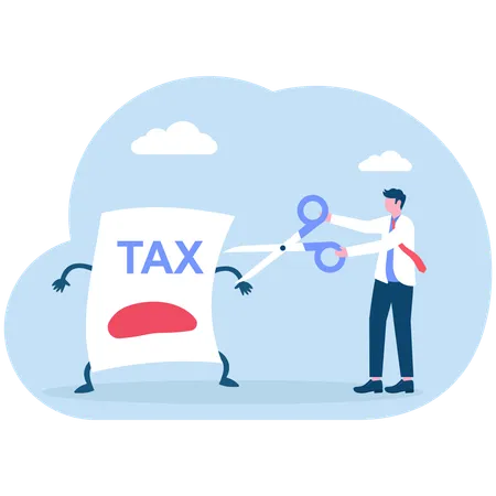 Businessman cutting tax  Illustration