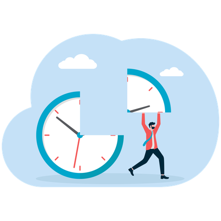 Businessman cutting time  Illustration
