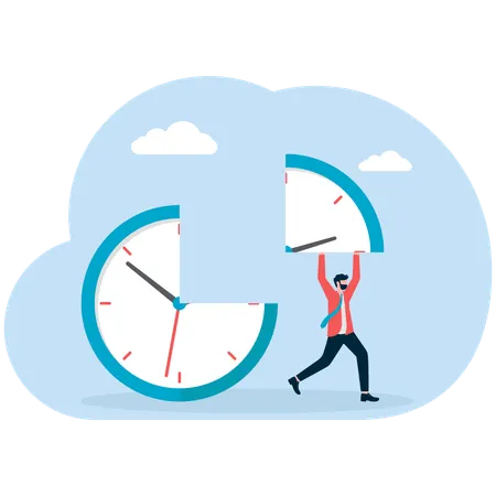 Businessman cutting time  Illustration