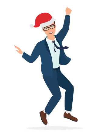 Businessman dancing in Christmas party  Illustration