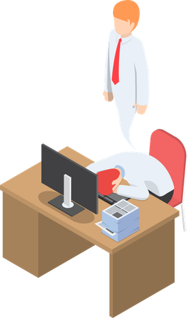 Businessman dead due to over workload  Illustration