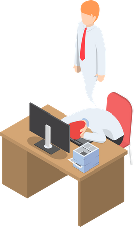 Businessman dead due to over workload  Illustration