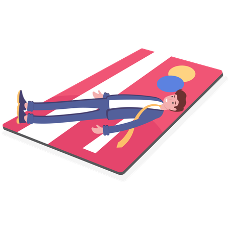 Businessman dead of credit card  Illustration