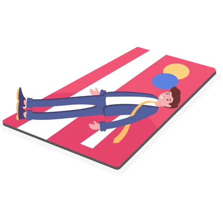 Businessman dead of credit card  Illustration