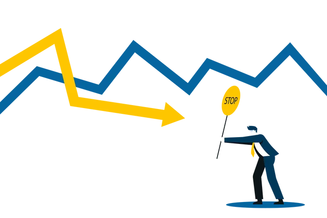 Businessman dealing with strong loss  Illustration