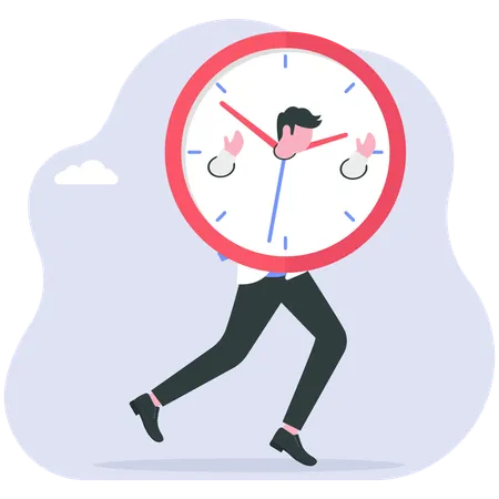 Businessman deals with deadlines  Illustration