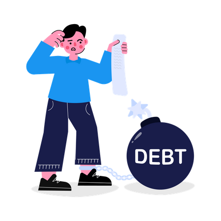 Businessman Debt Reduction  Illustration