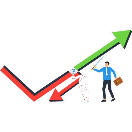 Businessman Defeating Recession Trend Growth Chart Success Strategy  Illustration