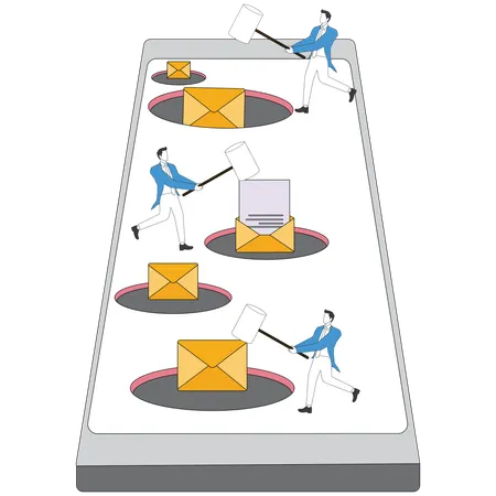 Businessman deleting business mail  Illustration