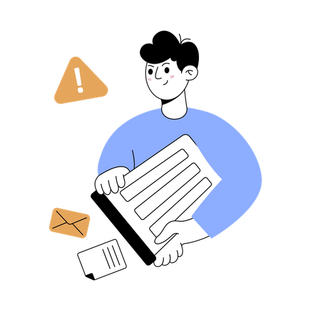 Businessman deleting trash files  Illustration