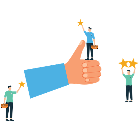 Businessman delivering business result  Illustration