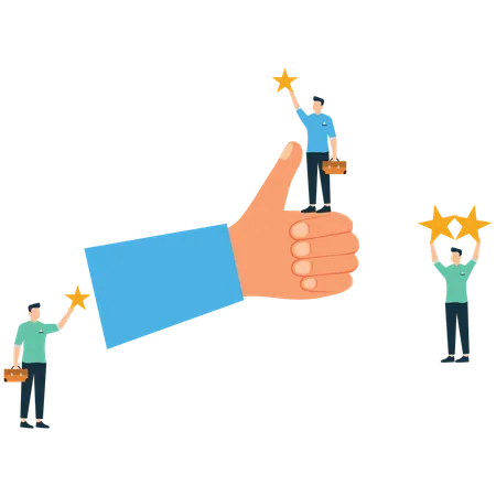 Businessman delivering business result  Illustration