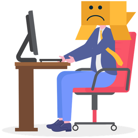 Businessman depressed from overwork  Illustration