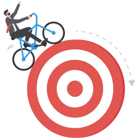 Business People Determination And Target Concept Business Vector Illustration Ride A Bicycle Marketing Successful Illustration