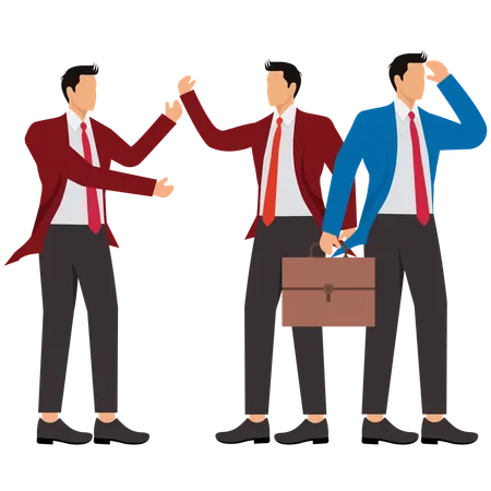 Businessman Different Gestures and Actions  Illustration