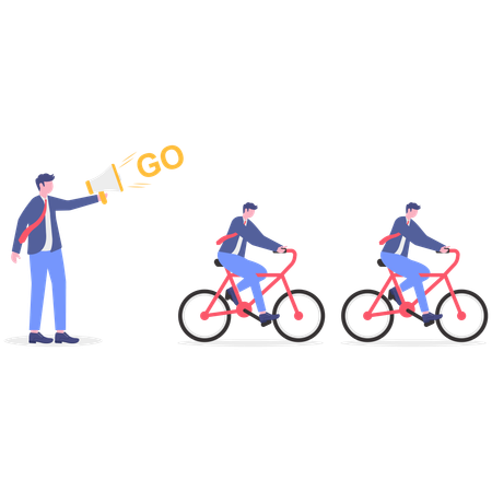 Businessman Directing  Illustration