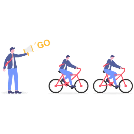 Businessman Directing  Illustration