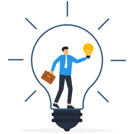 Businessman discover business opportunity from idea  일러스트레이션