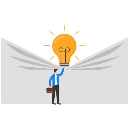 Businessman discover the best ideas  イラスト