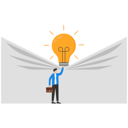 Businessman discover the best ideas  Illustration