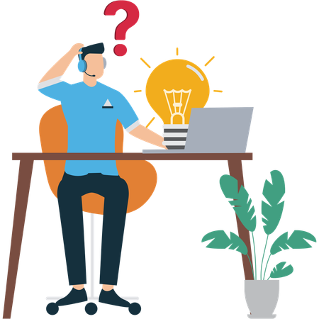 Businessman Discovering New Business Idea  Illustration