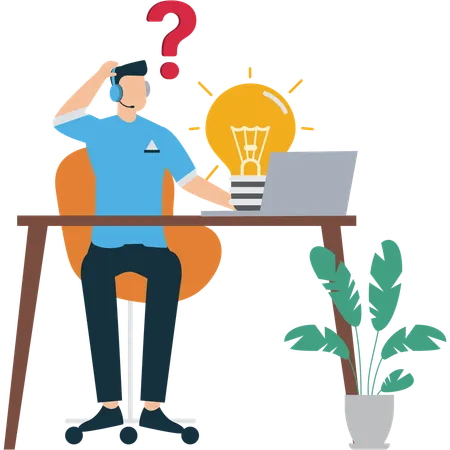 Businessman Discovering New Business Idea  Illustration
