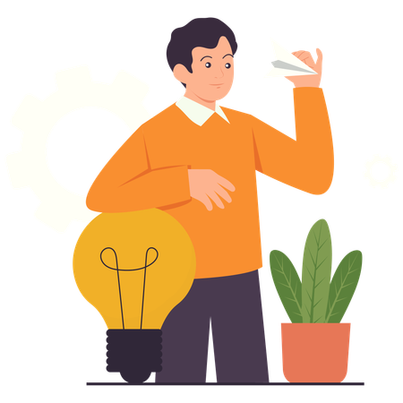 Businessman discusses Creative Launch ideas  Illustration