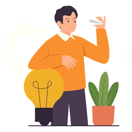 Businessman discusses Creative Launch ideas  Illustration