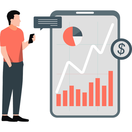 Businessman discussing business graph in meeting  Illustration