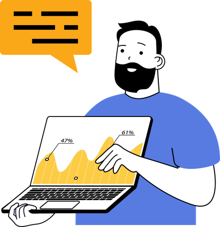 Businessman displaying business analysis graph in meeting  Illustration