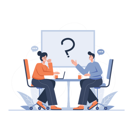 Businessman doing a job interview  Illustration