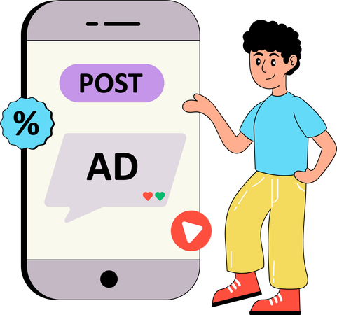 Businessman doing Ad Posting  Illustration