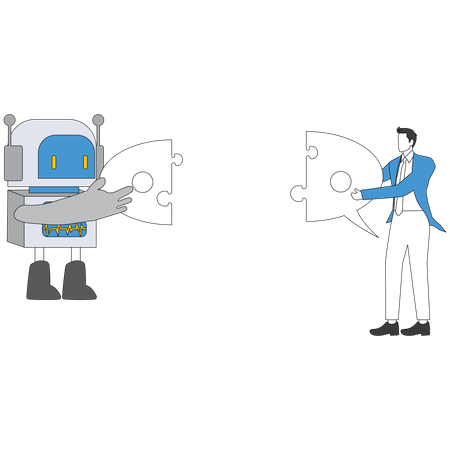 Businessman doing ai collaboration  Illustration