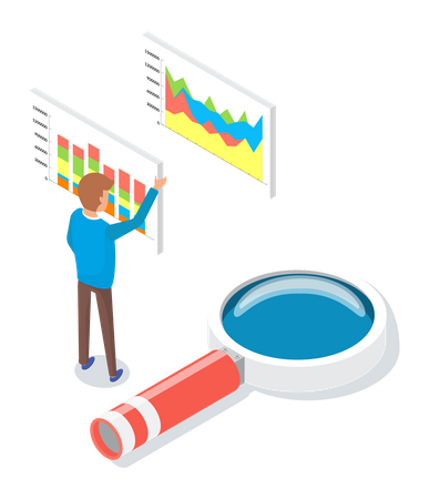 Businessman doing analysis  Illustration