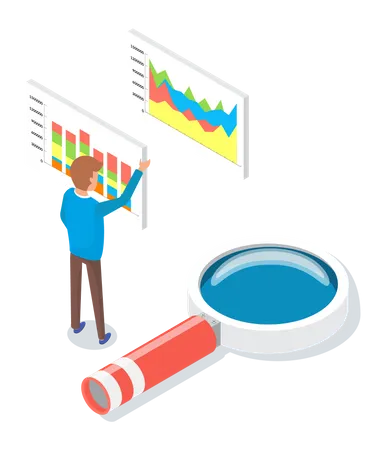 Businessman doing analysis  Illustration