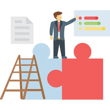 Businessman doing analysis  Illustration