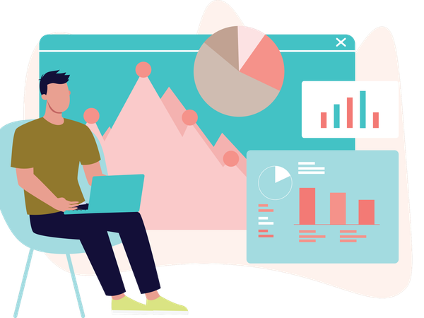 Businessman doing Analysis  Illustration