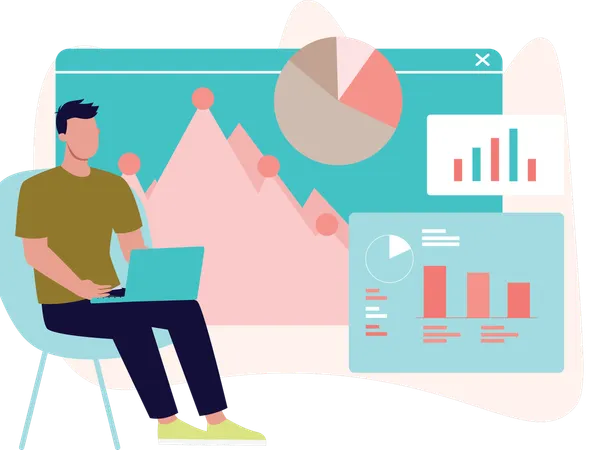 Businessman doing Analysis  Illustration