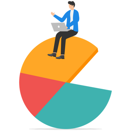 Businessman doing analysis of market  Illustration